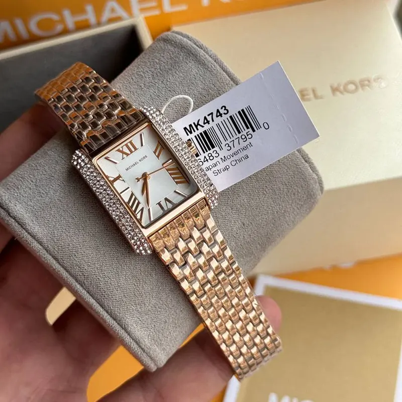 Michael Kors Petite Emery Pavé Rose Gold-Tone Ladies Watch- MK4743